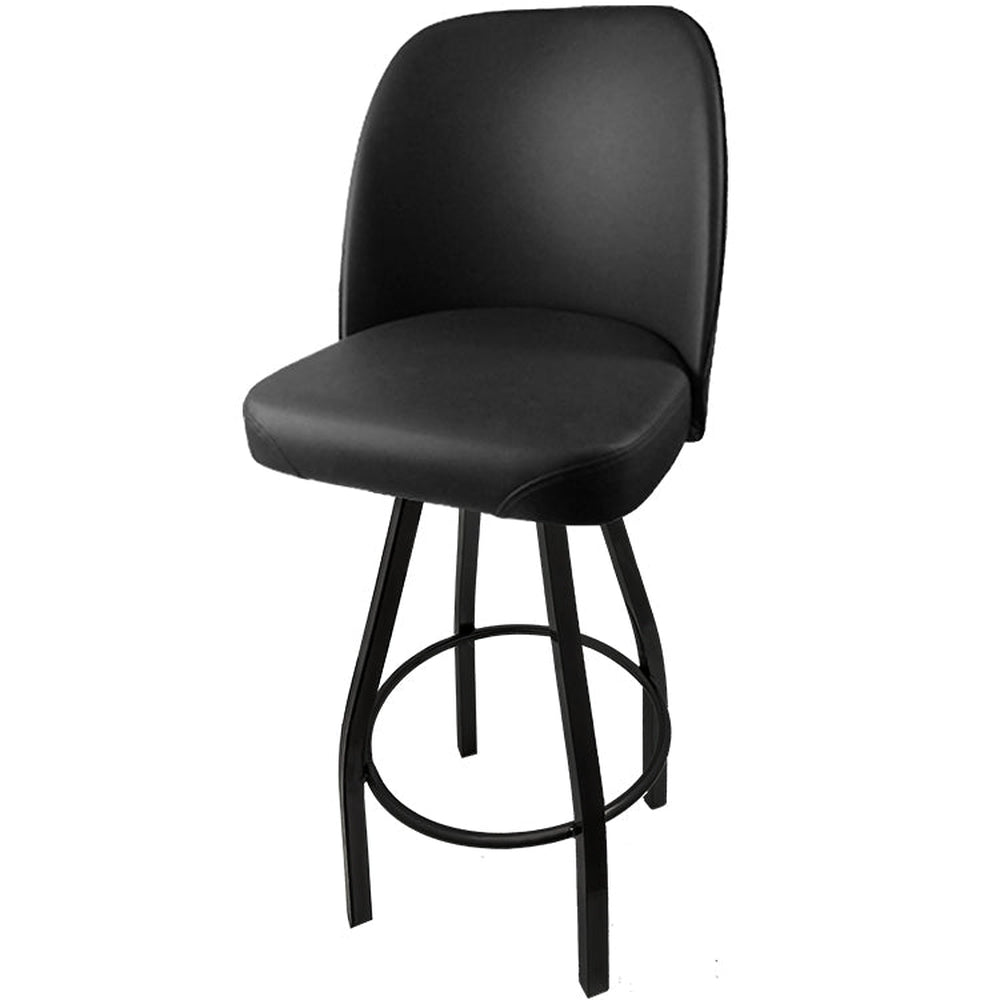 os standard bucket barstool with black swivel frame