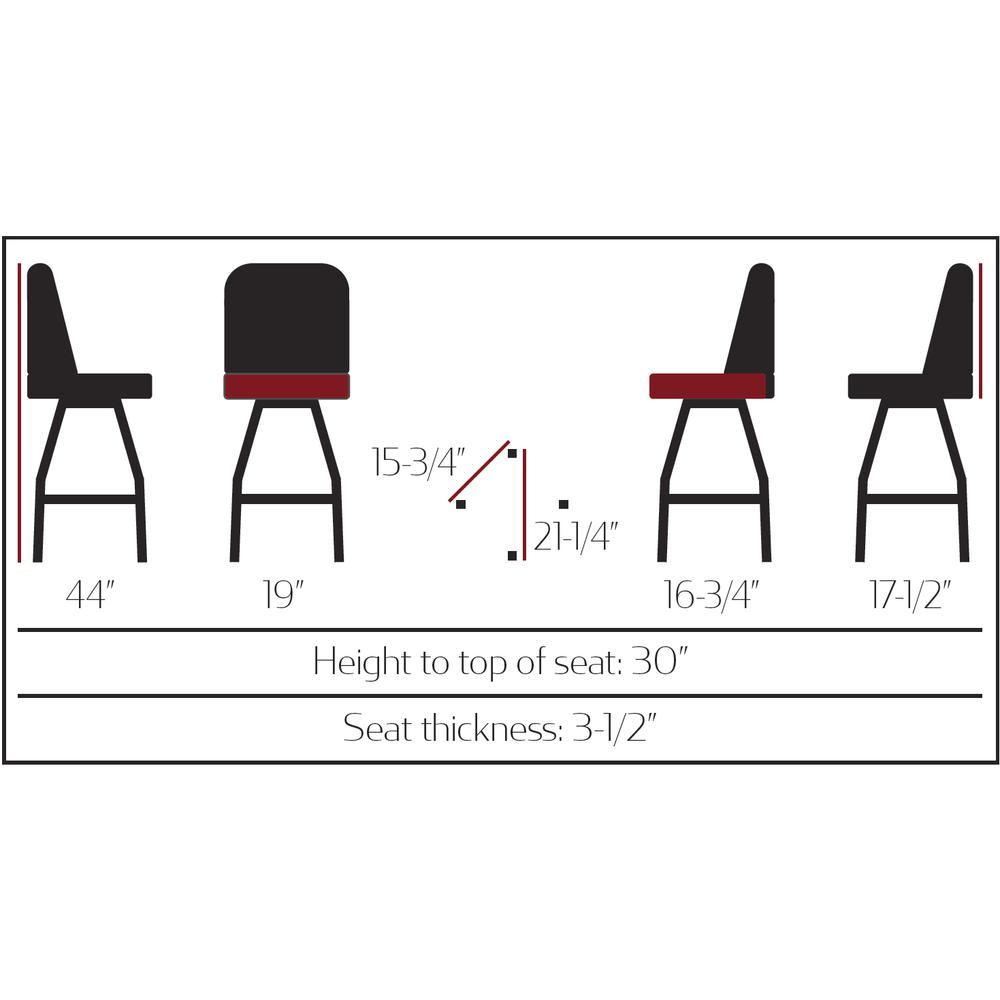 os standard bucket barstool with black swivel frame