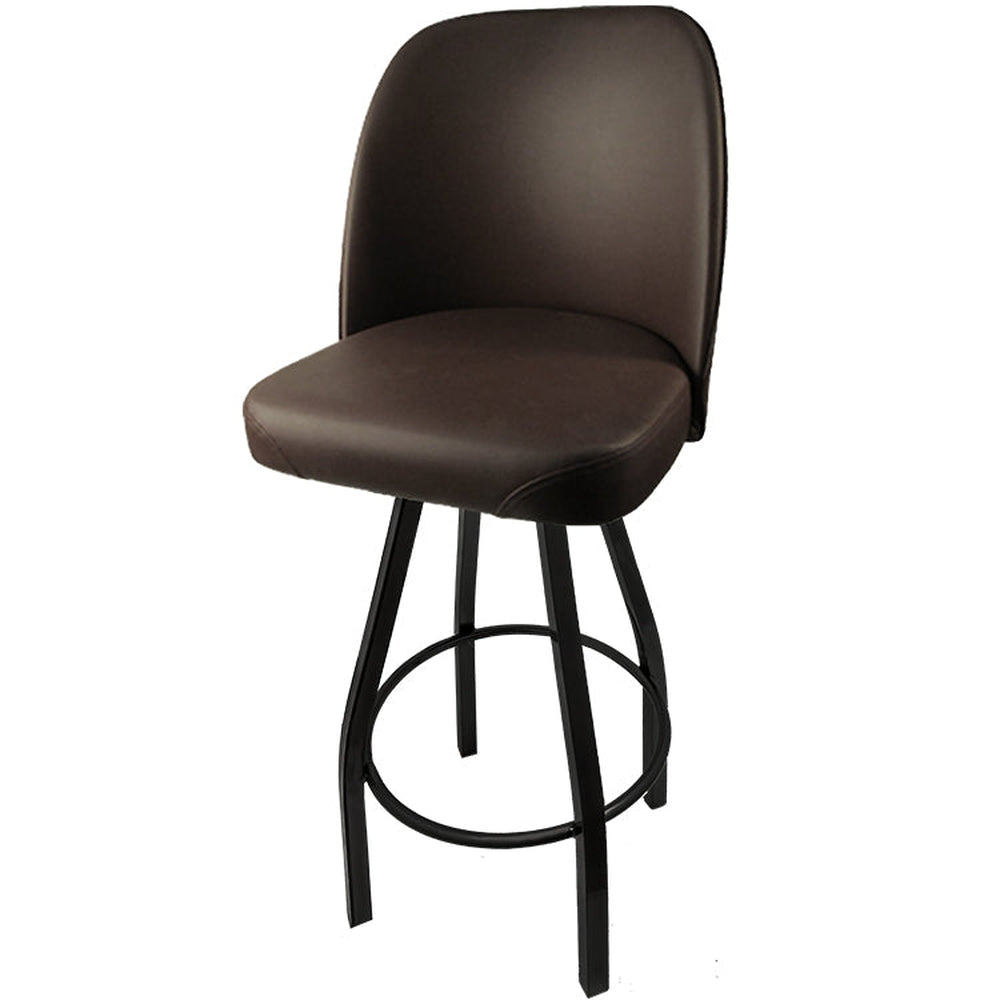 os standard bucket barstool with black swivel frame