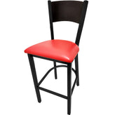 plain wood back barstool with black frame