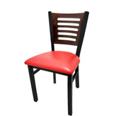 5 line wood back chair with black frame