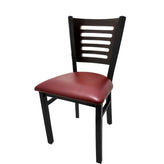 5 line wood back chair with black frame