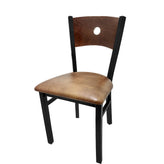 bullseye wood back chair with black frame