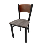 plain wood back chair with black frame