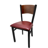 plain wood back chair with black frame