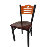 shoreline wood back chair with black frame