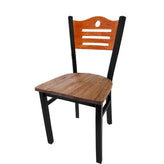 shoreline wood back chair with black frame