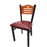 shoreline wood back chair with black frame