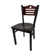 shoreline wood back chair with black frame