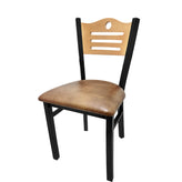 shoreline wood back chair with black frame