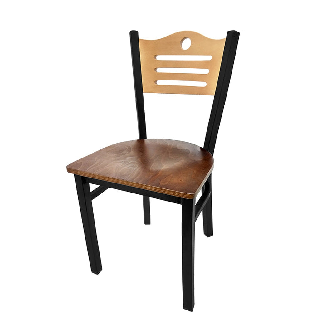 shoreline wood back chair with black frame