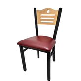 shoreline wood back chair with black frame