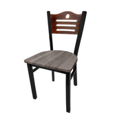 shoreline wood back chair with black frame