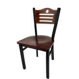 shoreline wood back chair with black frame