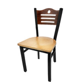 shoreline wood back chair with black frame