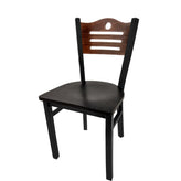 shoreline wood back chair with black frame