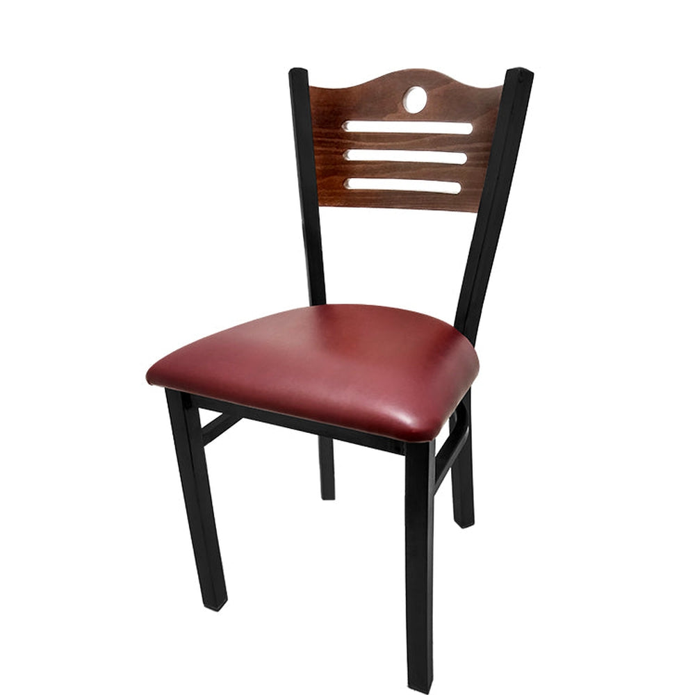 shoreline wood back chair with black frame