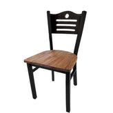 shoreline wood back chair with black frame