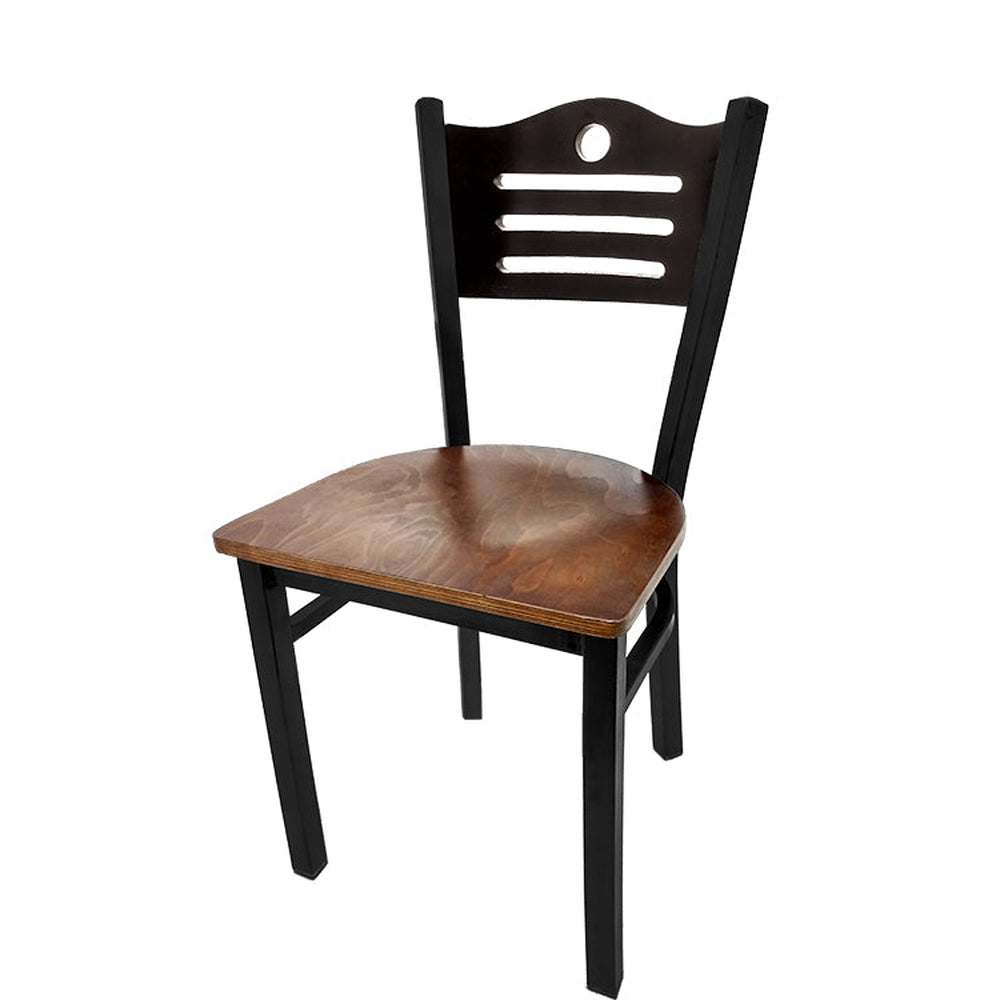 shoreline wood back chair with black frame