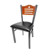 shoreline wood back chair with clear coat frame