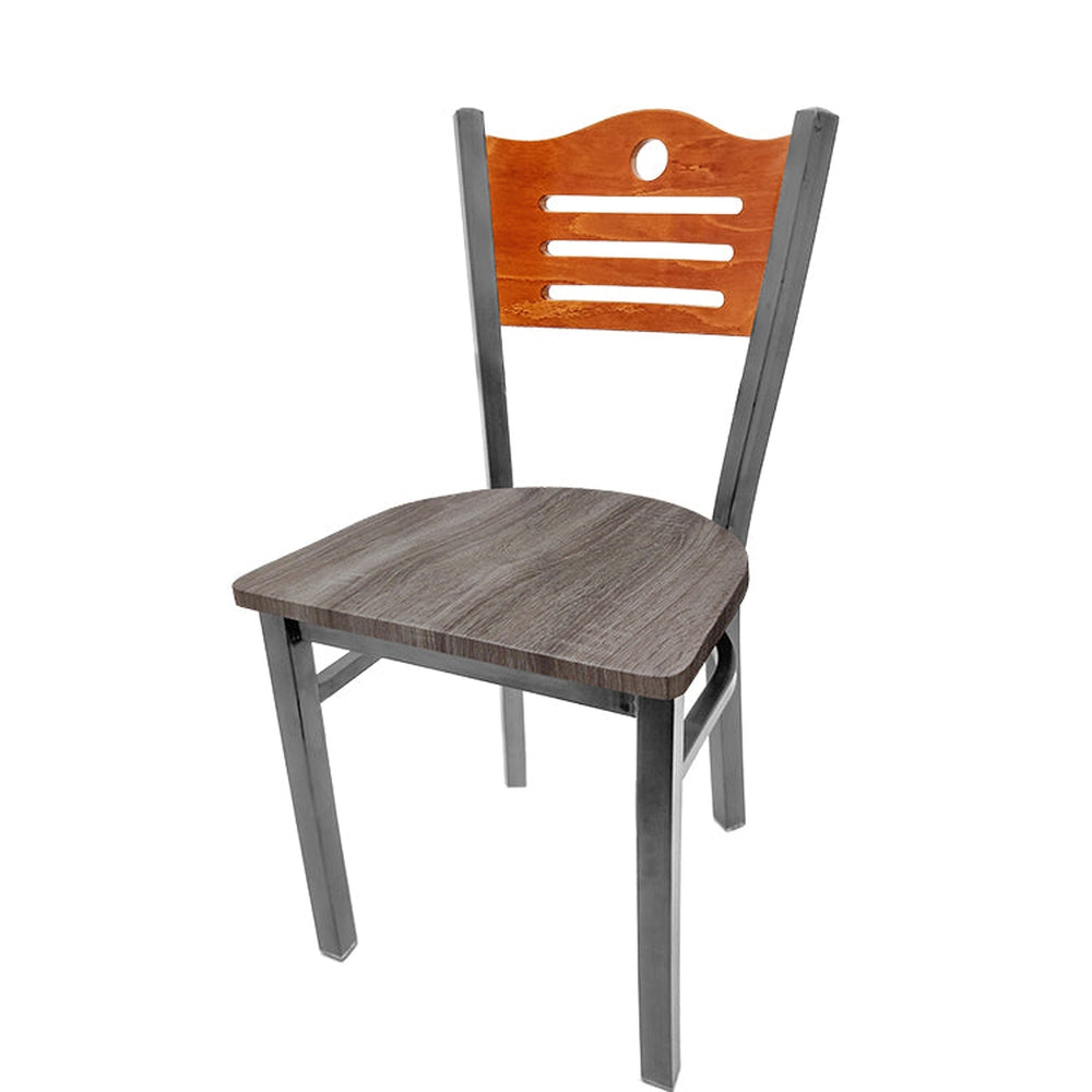 shoreline wood back chair with clear coat frame