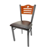 shoreline wood back chair with clear coat frame