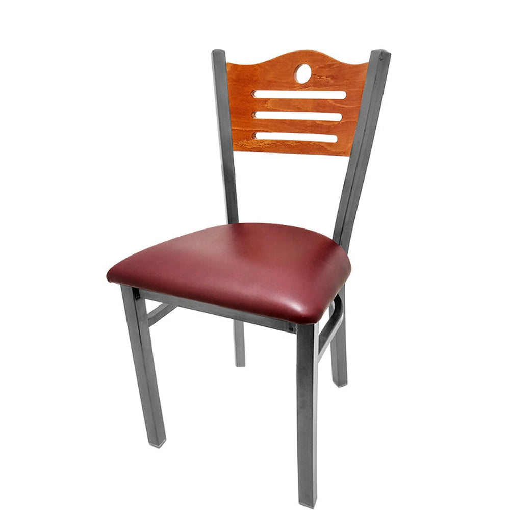 shoreline wood back chair with clear coat frame