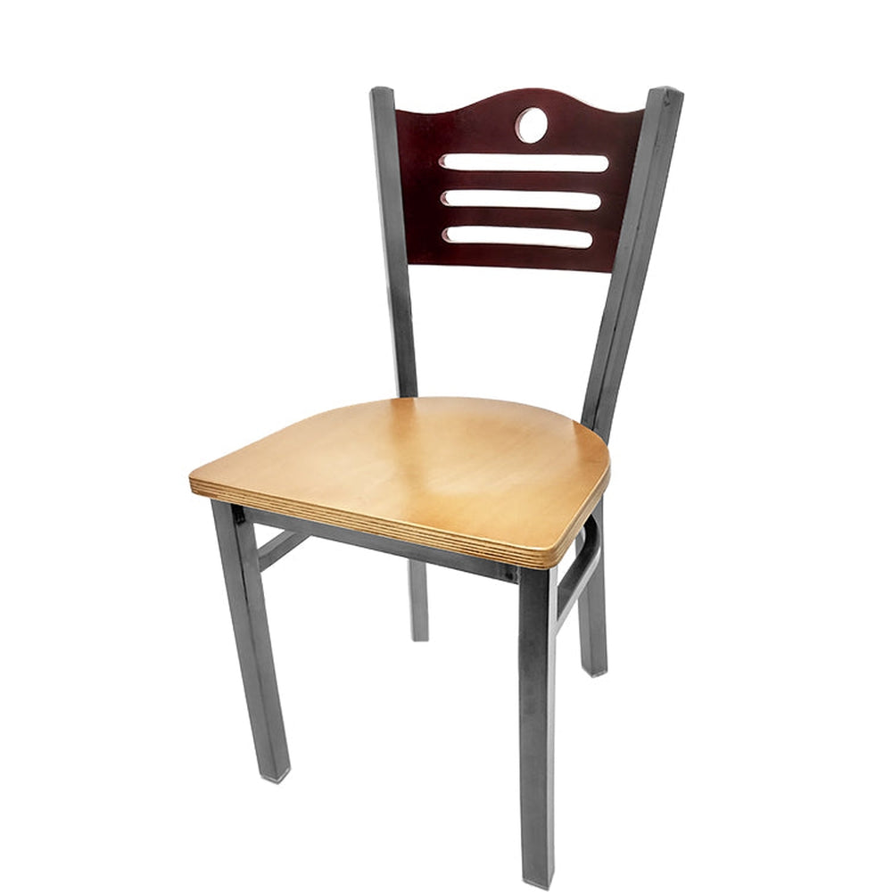 shoreline wood back chair with clear coat frame