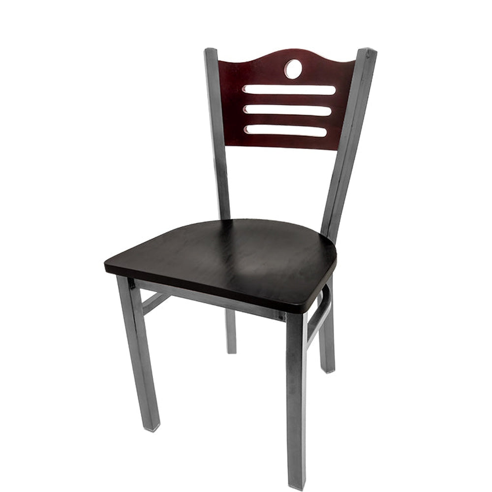 shoreline wood back chair with clear coat frame