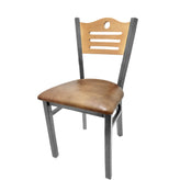 shoreline wood back chair with clear coat frame