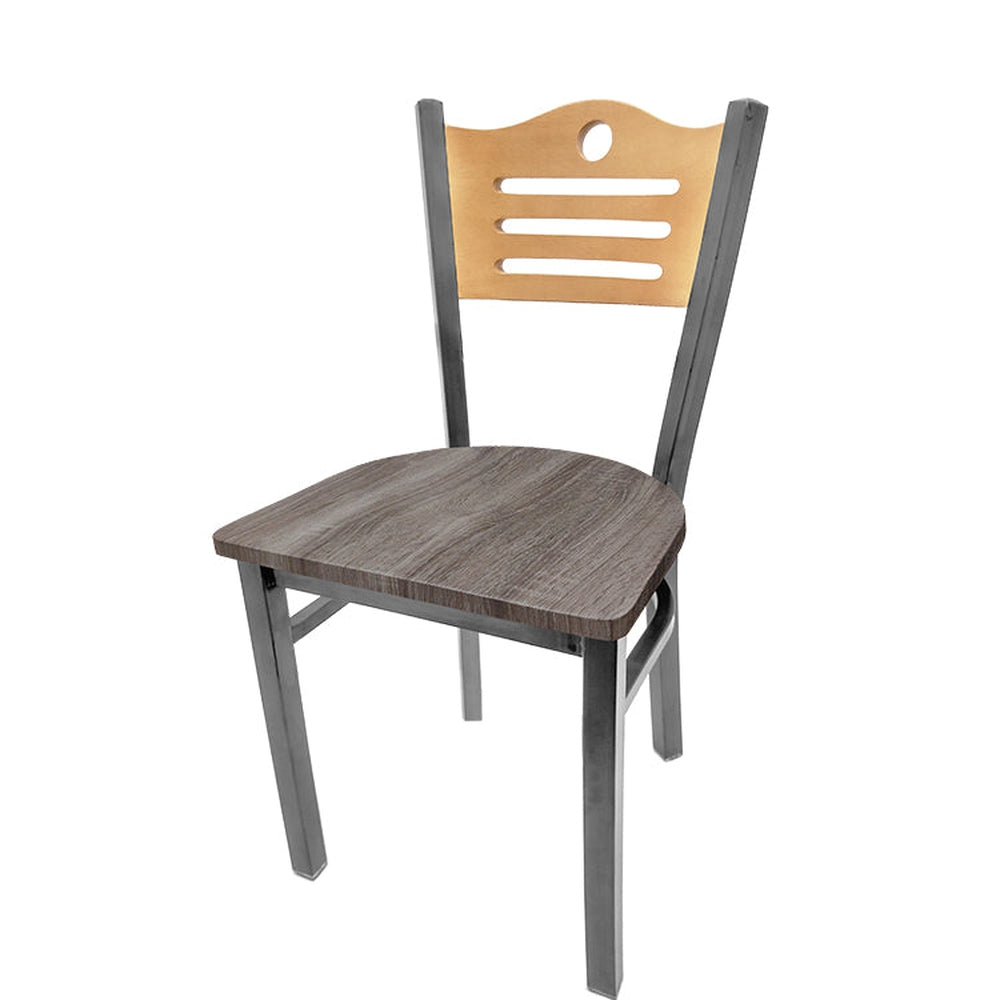 shoreline wood back chair with clear coat frame