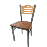 shoreline wood back chair with clear coat frame