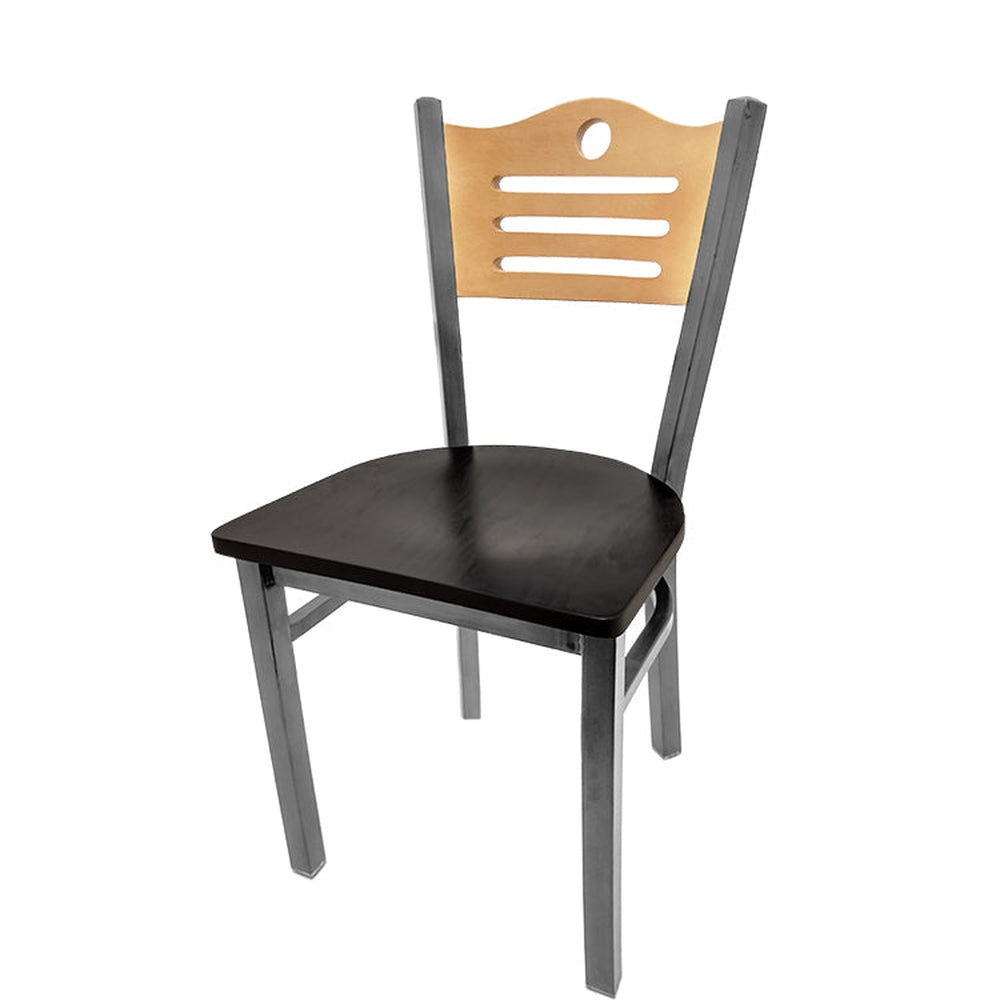 shoreline wood back chair with clear coat frame