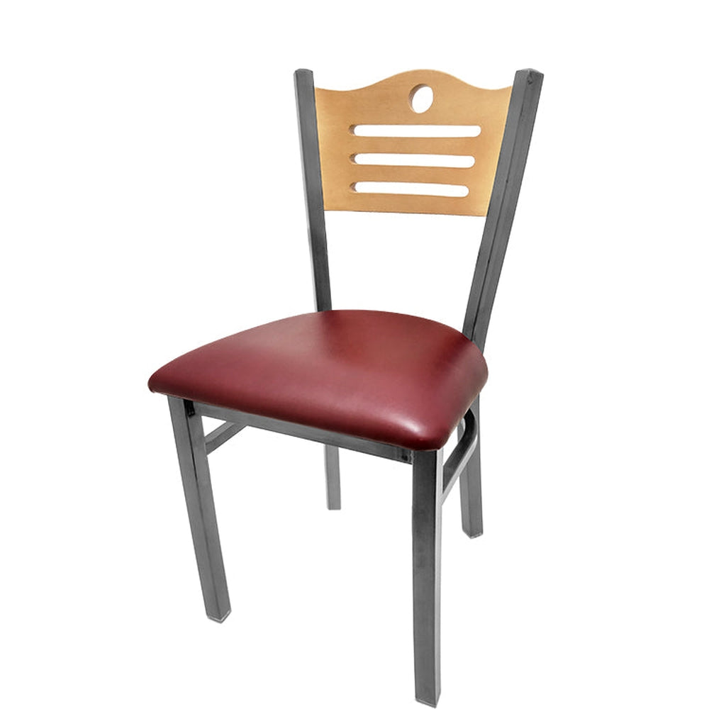 shoreline wood back chair with clear coat frame