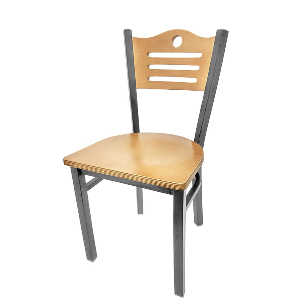 shoreline wood back chair with clear coat frame