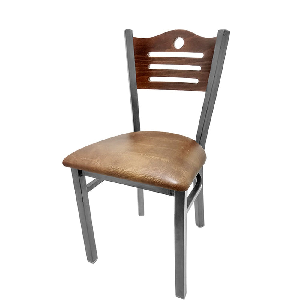 shoreline wood back chair with clear coat frame