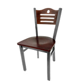 shoreline wood back chair with clear coat frame