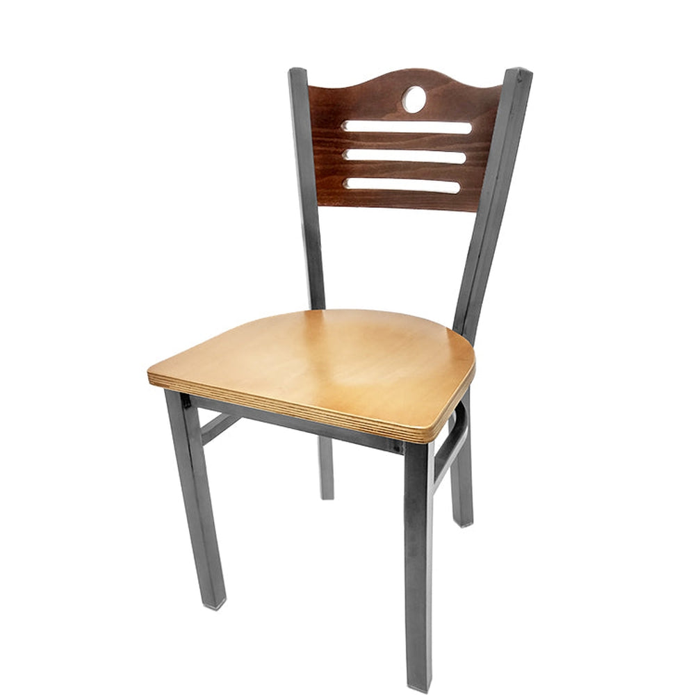 shoreline wood back chair with clear coat frame