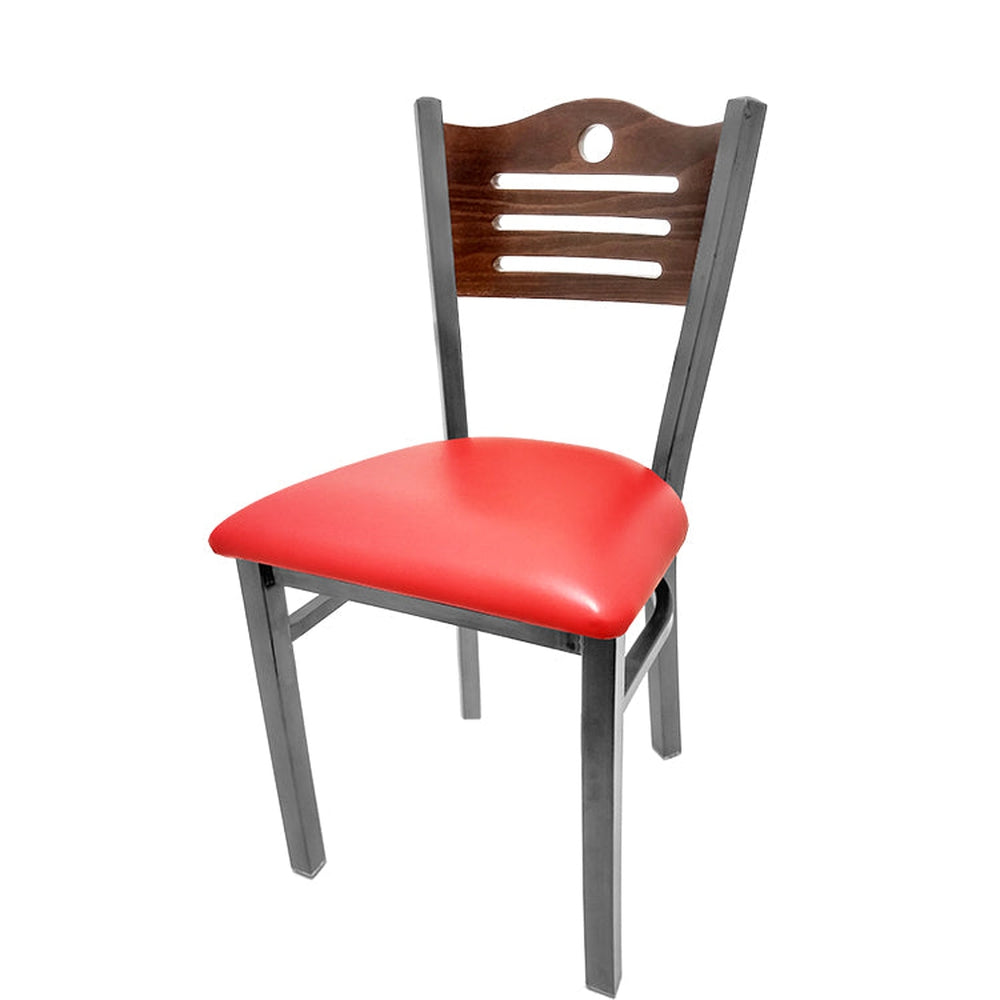 shoreline wood back chair with clear coat frame