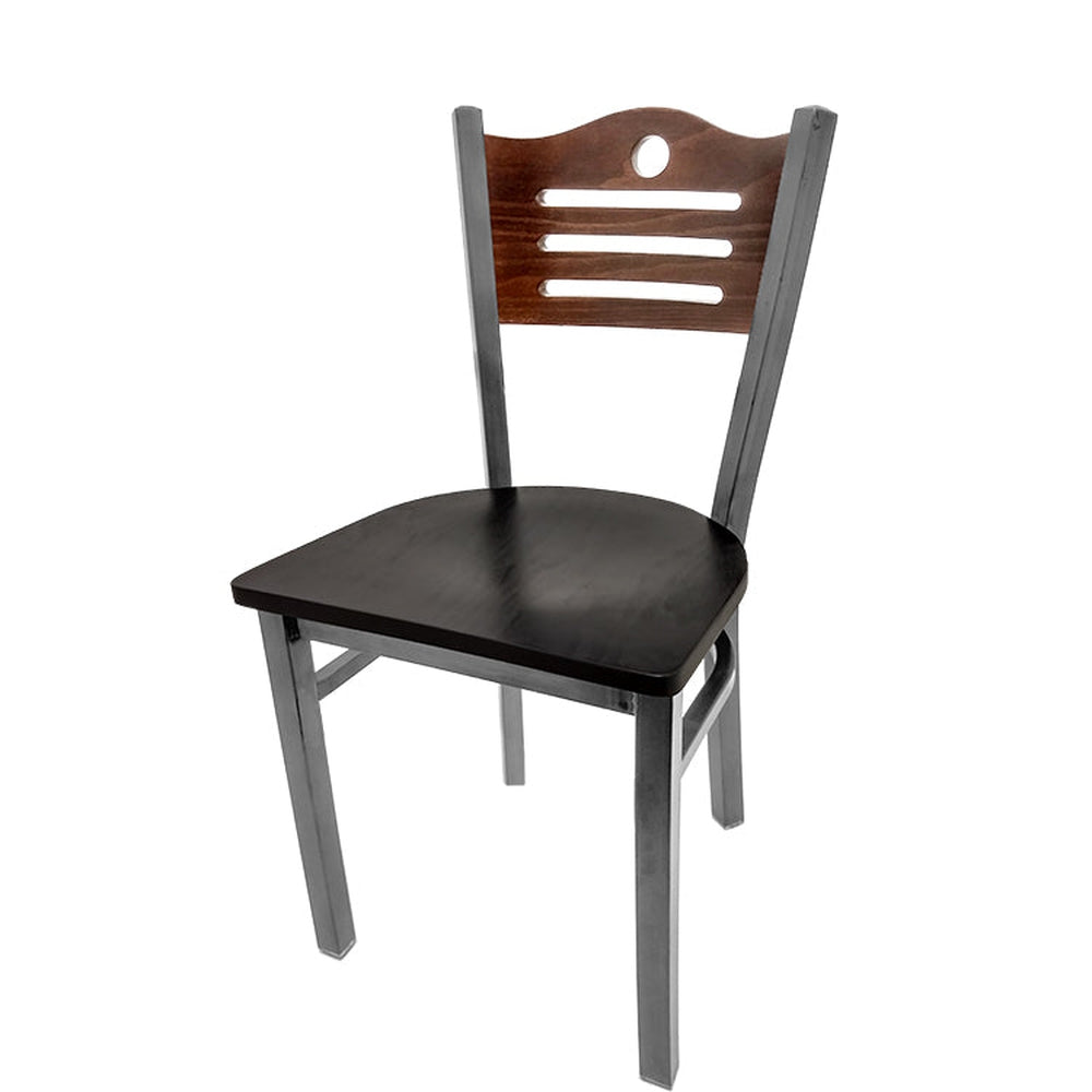 shoreline wood back chair with clear coat frame