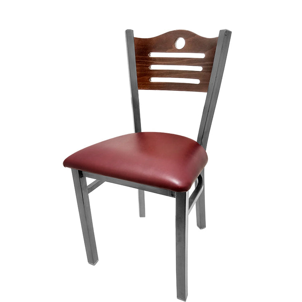 shoreline wood back chair with clear coat frame