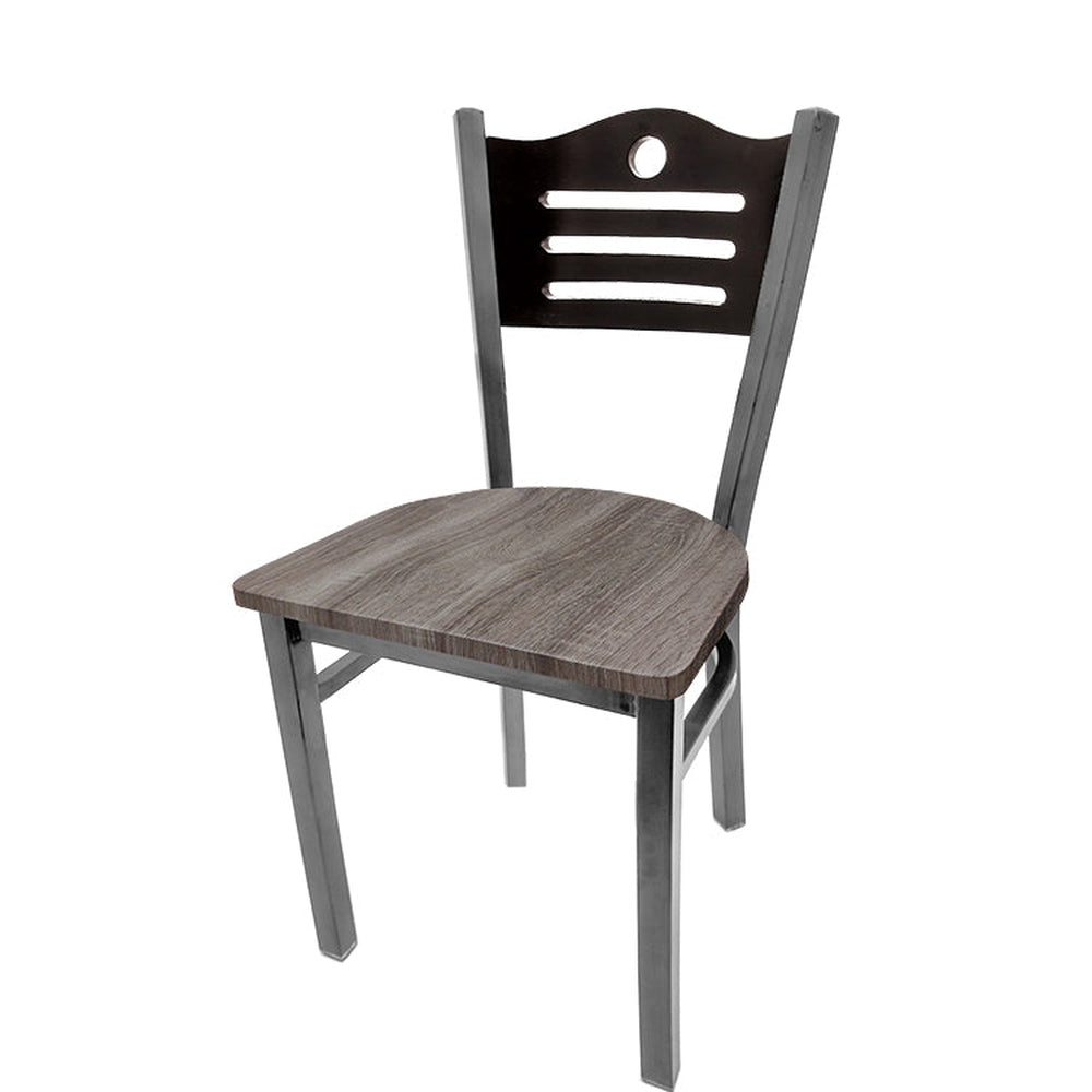 shoreline wood back chair with clear coat frame