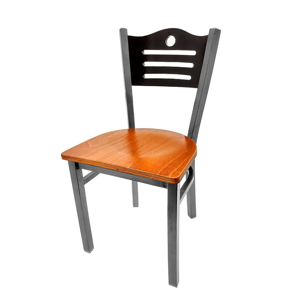 shoreline wood back chair with clear coat frame