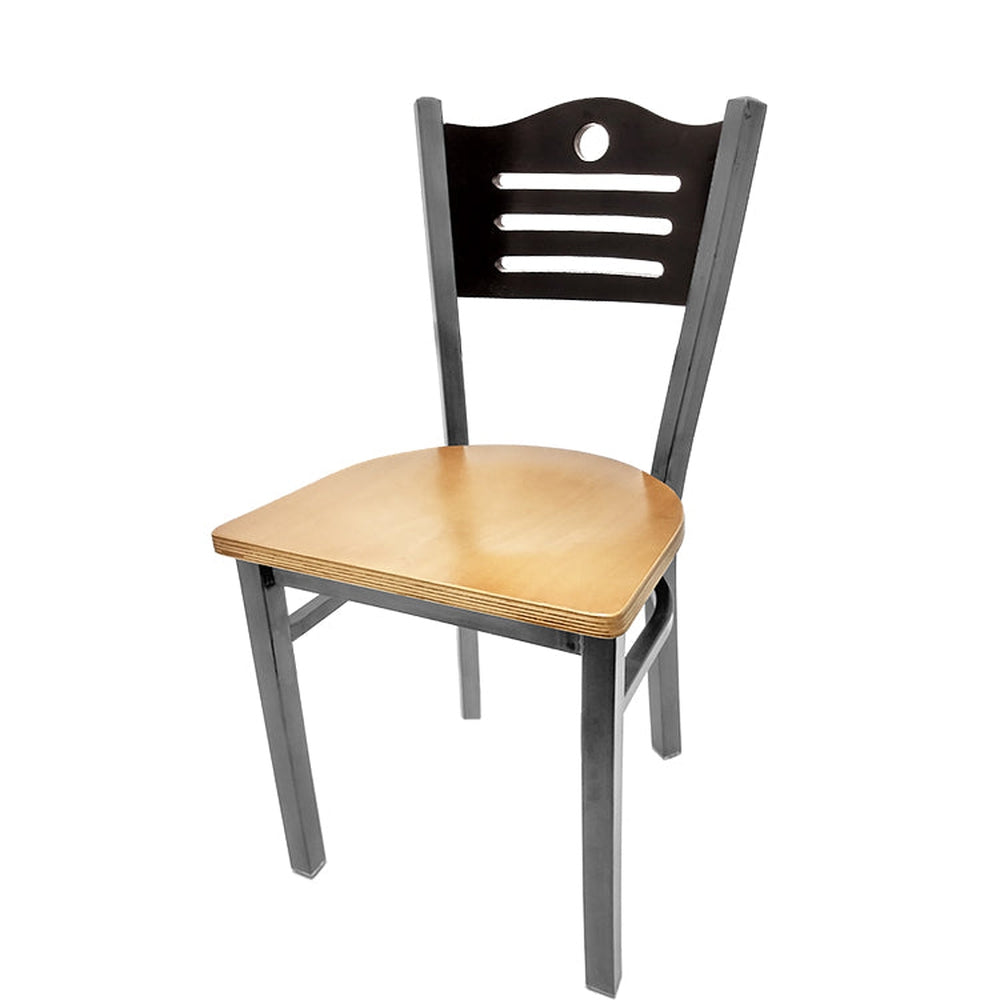 shoreline wood back chair with clear coat frame