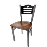 shoreline wood back chair with clear coat frame