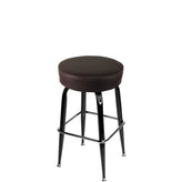 os xl button top barstool with gloss black swivel frame