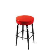 os xl button top barstool with gloss black swivel frame