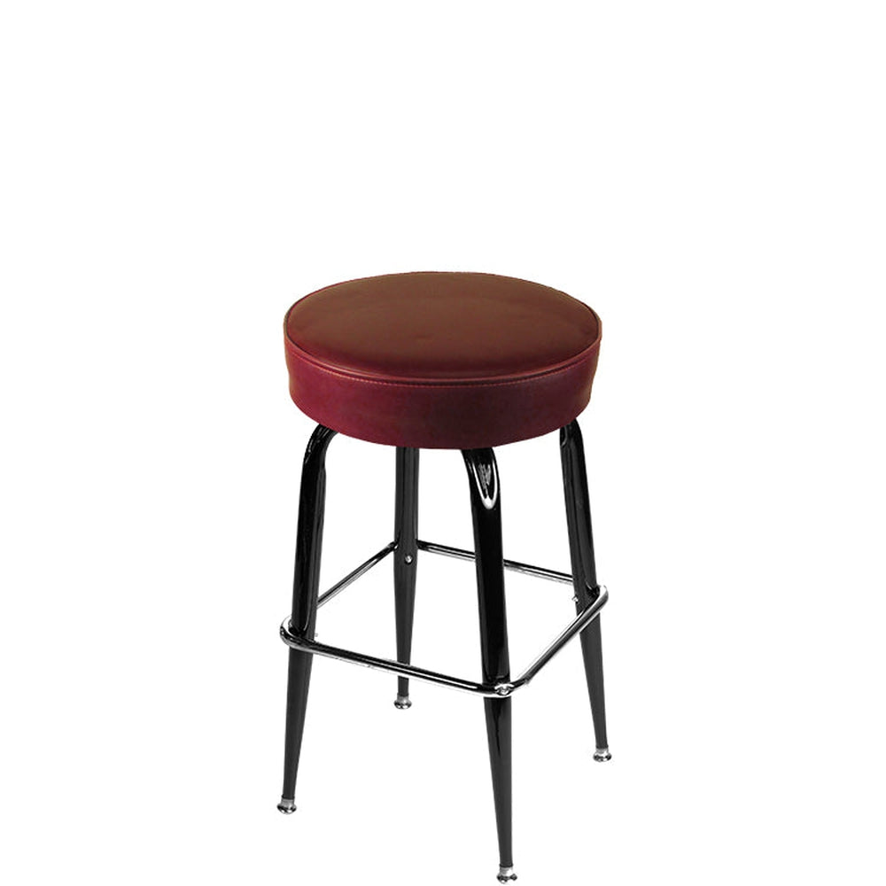 os xl button top barstool with gloss black swivel frame