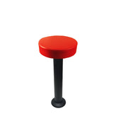 vinyl upholstered bolt down pedestal bar stools