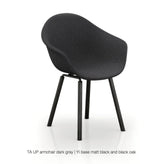 ta upholstered armchair with yi base